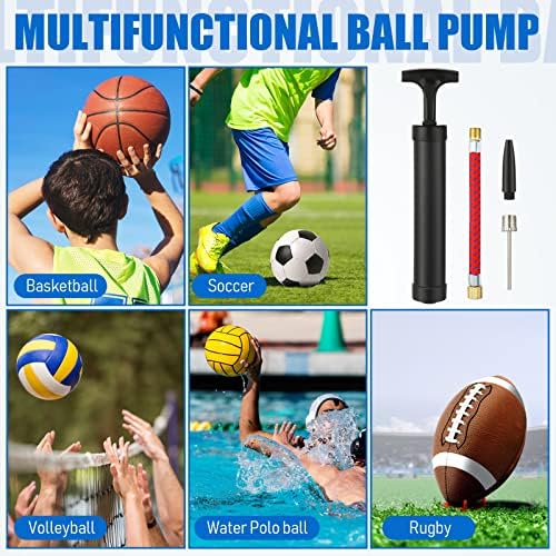 20 Takım Topu pompa kiti Taşınabilir El Hava Topu Pompası Spor Topları Şişirme İğne Uzatma Hortumu ile Futbol Pompası