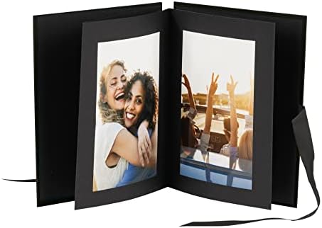Rössler 13303200700-Siyah sayfalı Leporello, siyah, 150 x 190 mm, katlanır kitap, akordeon fotoğraf albümü, 1'li paket